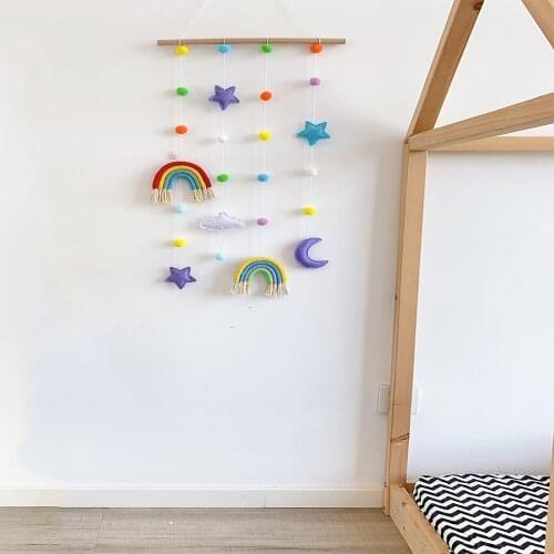 Rainbow Hairpin Organizer Holder Girl Bedroom Wall Hanging Ornament Hair Accessories Storage Belt Home Decorative Supplies