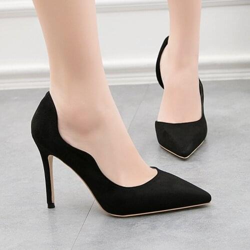 Yellow Shoes Woman New 2019 Spring Summer Sandls Ladies Red Pumps Point Toe Shoes Sandalias Mujer 2019 Women Pumps Purple Shoes