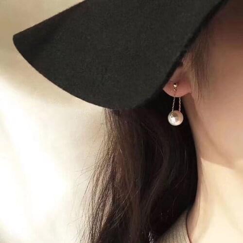 Hot Selling Womens Jewelry 14K Gold Roll Freshwater Pearl Stud Earrings For Gift / Party / Birthday / Engagment