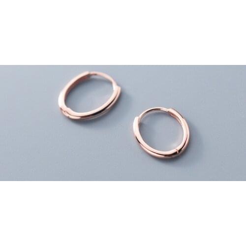 S925 Sterling Silver Color Korean Fashion Oval Hoop Earrings for Women Girls Daughter Fashion Jewelry Gift
