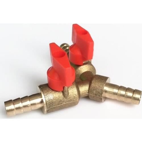 1 Piece 8mm 10mm Y shape 3 Way Small Brass Ball Valves Plastic Water Hose Tube 3-Way Shut Off Ball Valves