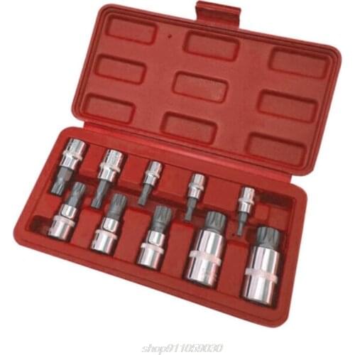 10 Pcs XZN 12 Point Triple Square Spline Bit Socket Set Tamper Proof with Case Automotive Tool KitN30 20 Dropshipping
