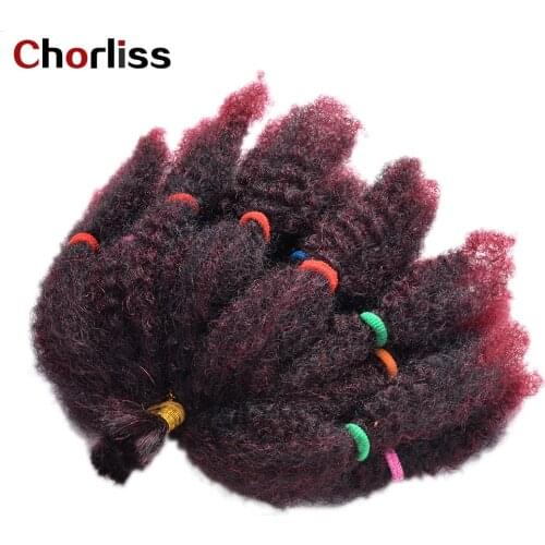 12Inch Marley Hair Synthetic Braiding Hair Afro Kinky Curly Bulk Ombre Braiding Hair For Black Women Hair Extensions Chorliss