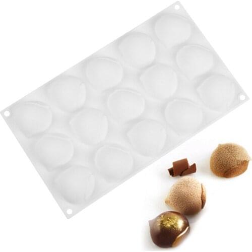 15 Cavity Hazelnut Silicone Cake Mold for Chocolate Mousse Jelly Pudding Ice Cream Dessert Bread Pastry Bakeware Decorating Tool