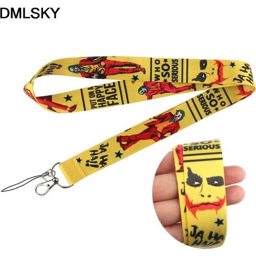 24pcs/lot DMLSKY Clown horror Lanyard keychains Badge ID Lanyards Mobile Phone Rope key Lanyard Neck Straps Accessories M4187