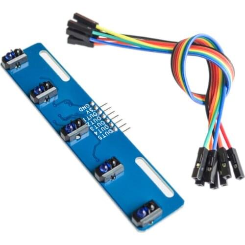 5 channel Infrared Reflective Sensor TCRT5000 KIT 5 way/road IR Photoelectric Switch Barrier Line Track Module