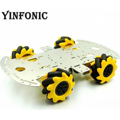 Mecanum wheel aluminum alloy car chassis ultrasonic intelligent obstacle avoidance 4WD four-wheel drive DIY