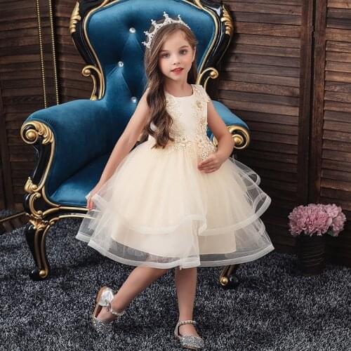 Girls White Dress Wedding Party Princess Christmas Dresse for girl Party Costume Kids Cotton Party girls Clothing teenagers