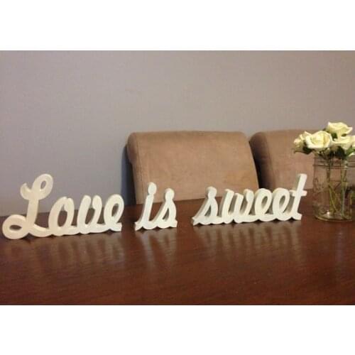Love is sweet wooden wedding wording