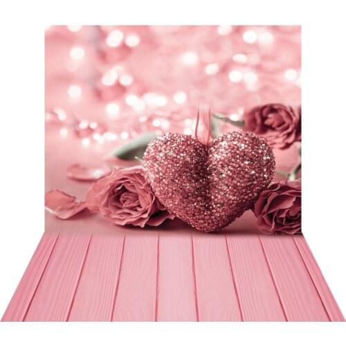 Pink Rose Heart 3D Photography Background for Photo Studio Valentines Photo Backgrounds Vinyl Backdrops Baby Shower Photophone