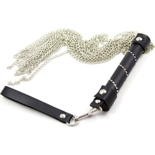 CamaTech Metal Chain Sex Whip Silver Chains Diamond Handle Flogger Fetish Flirting Spanking Knout SM Tool Adult Game For Couples