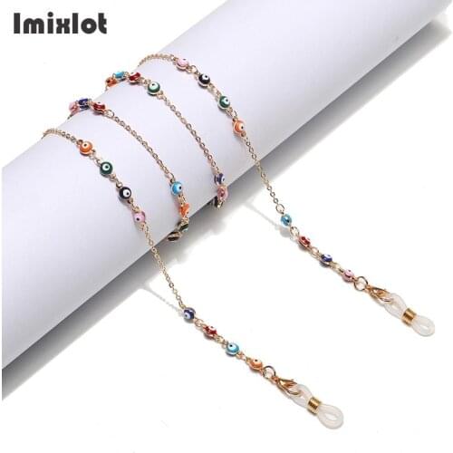 NEW Fashion Evil Eye Glasses Chains Face Mask Chain Metal Sunglasses Cords Lanyard Necklace Non-slip Eyeglass Holder for Unisex