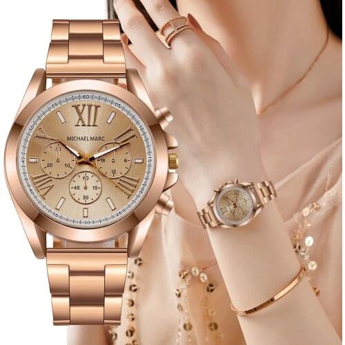 New Brand 2021 Luxury Rose Gold Stainless Steel Fashion Women Watches Ladies Wristwatches Rome Female Quartz Watch Gifts Clock