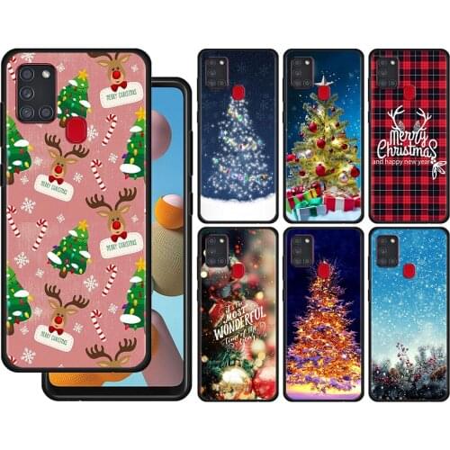 Case For Samsung Galaxy A72 A71 A52 A51 A42 A41 A32 A31 A22 A21s A12 A11 A02 A02s A01 Shell Merry Christmas Tree SnowFlakes