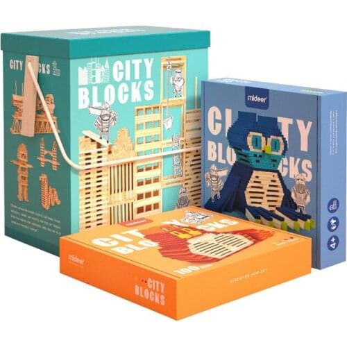 Childrens assembled Wood Wood color blockdiyCreative construction toyssteamEnlightenment