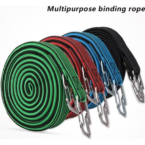 MTB Cycling Luggage Stacking Rope Banding Bungee Elastic Cord Strap Tie Fixed Band Hook elastic luggage rope Bicycle straps