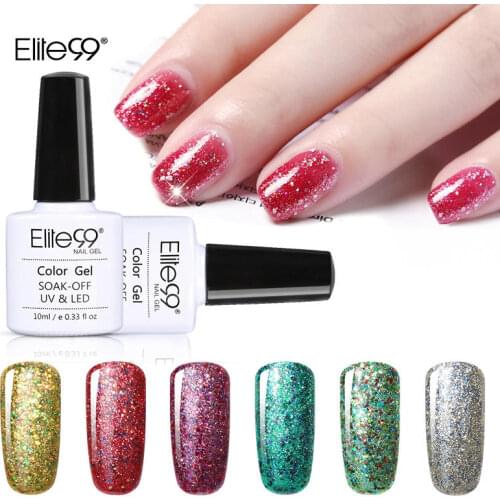 Elite99 10ml Starry Gel Nail Polish Super Hybrid Nail Glitter UV Gel Polish Semi-Permanent Varnish Top Coat Base Coat for Nails