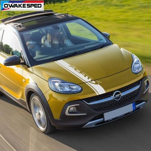 Racing Styling Car Bonnet Stripes Decals Auto Engine Cover Hood Decor Stickers For Opel Adam S Black Jack