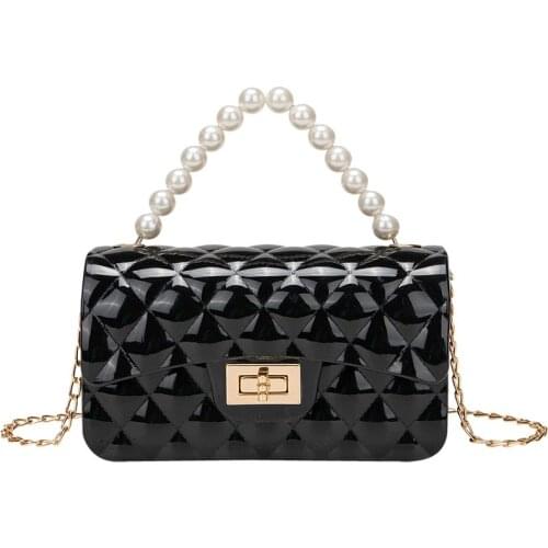 Pvc Jelly Purse Pearls Womens Mini Handbags Summer Cluth Bag Small Crossbody Bags for Women Ladies Hand Bags Sac A Main Femme