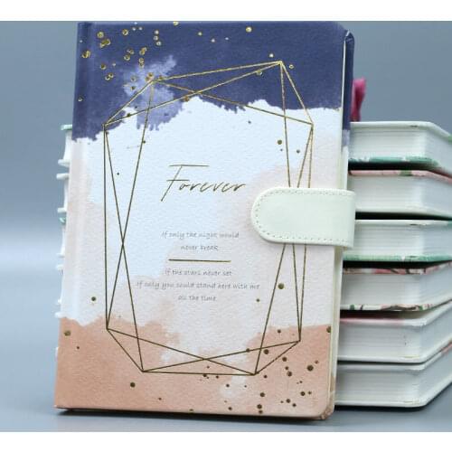 Magnetic Clasp Hand Ledger Time Hardcover Diary Cherry Blossom Cat Rolling Hand Ledger Grid Horizontal Blank Page