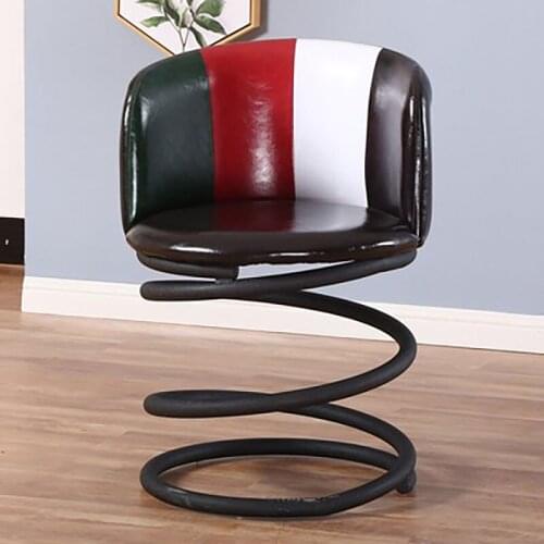 Nordic Metal Industrial Bar Stool Home Furniture Computer Chair Steel Tube Spring Back Chair Bar Stools For Kitchen Dining Chair
