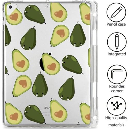 Cute Avocado For iPad Mini 3 5 Case Tablet With Pencil Clear Soft Cover iPad 7th Generation Cases Pro 11 2020 Case Air 3 Funda