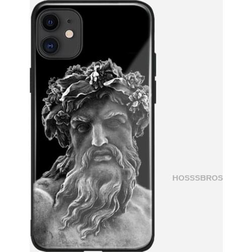 Zeus greek god statue face soft silicone glass Phone case shell cover For iPhone 6 6S 7 8 Plus X XR XS 11 Pro Max