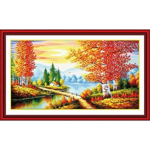Like the sun at high noon cross stitch kit Chinese count print 14ct 11ct hand embroidery DIY handmade needlework supplies bag