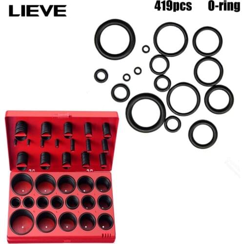 Oring Kit 419pcs O-Ring O Ring Assortment Set Rubber Ring Seal Gasket Universal 32 Sizes Rubber Feet Kit R01-R32