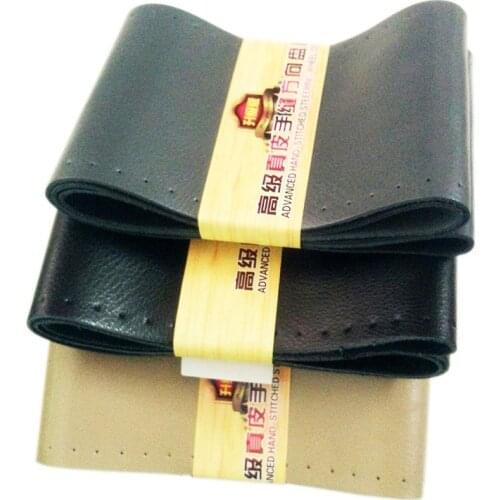 DIY Steering Wheel Covers Soft Fiber Leather Braid Steering-wheel Needle Thread Car Interior Accessories For Audi Bmw Kia Byd