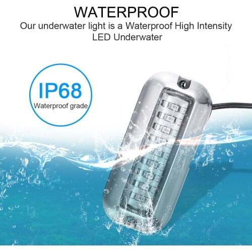27LED 12V Boat Transom Light Underwater Pontoon Marine Ship Boat Accessories Light Stainless Steel Waterproof Marine Light IP68