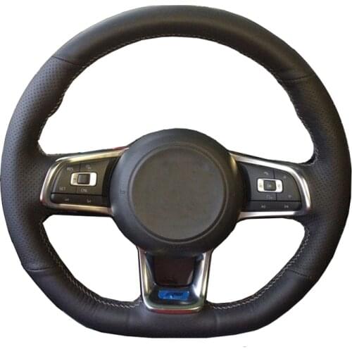 DIY Genuine Leather Car Steering Wheel Cover For Volkswagen VW Golf 7 GTI Golf R MK7 VW Polo GTI Scirocco/Protect Steering-wheel