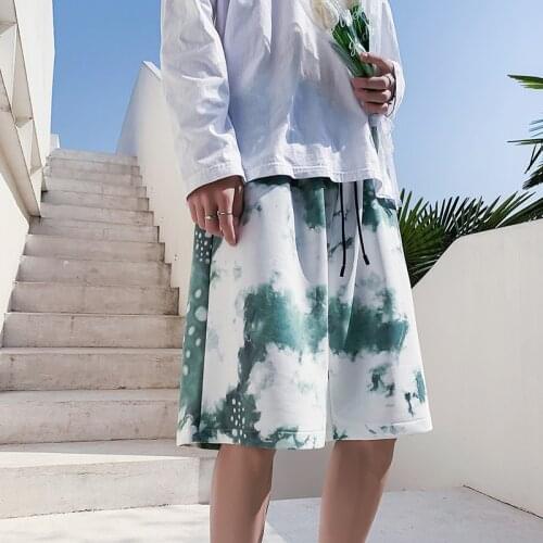 Shorts Men Summer Straight Casual Shorts Elastic Waist Streetwear Shorts Mens Hip Hop Shorts Man