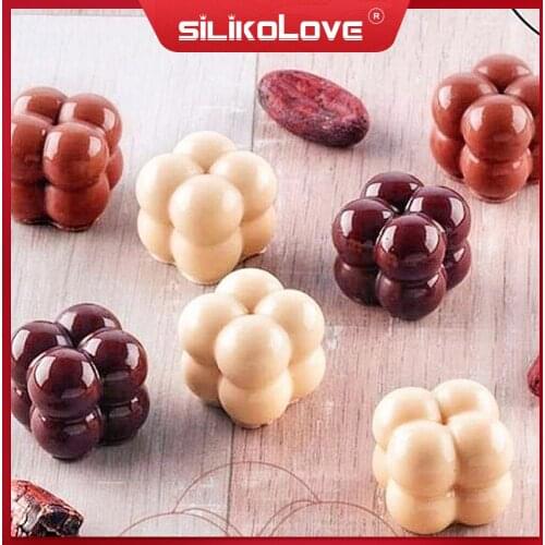 New 3d Cube Mouse Silicone Cake Mold Silicon Bakeware Chocolate Decoration White Mini Baking Moulds Handmade Dessert Cake Tools