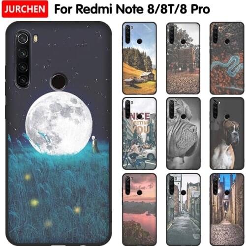 JURCHEN Silicone Phone Cases For Xiaomi Redmi Note 8 TPU Thin Cover For Xiaomi Redmi Note 8T Note 8 Pro Fashion Landscapa Print