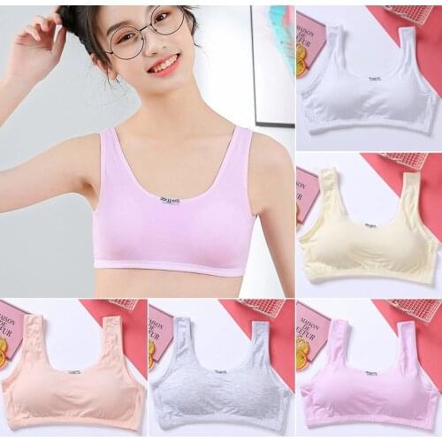 Girls Training Bra for Teen Breathable Push Up Sports Bra Adolescente Cotton Teenager Underwear Tops for Teens 8-16 Years