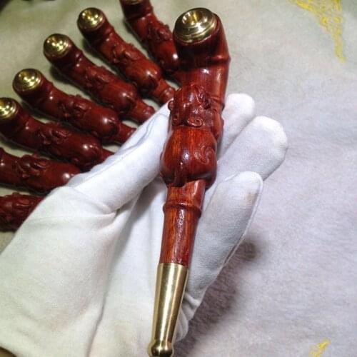 Sandalwood pipes , pear wood pipe 8mm/ Cut tobacco Cigarette holder Filter tip Tibet cigarette holder Vintage Tobacco Pipe Pipe