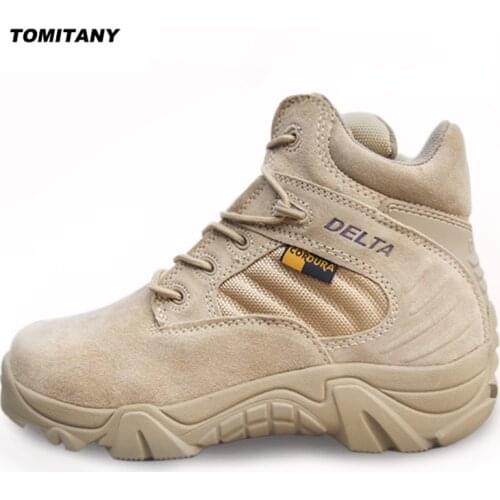 Outdoor Hiking Trekking Shoes Men Breathable Leather Low Top Tactical Military Army Boots Climbing Camping Sport Sneaker Man