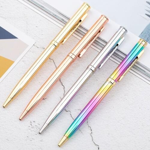 1Pcs Rainbow Multicolor Ball Pen Metal Rod Rotating Ballpoint Pen Business Signature Pen Office & School Stationery Supplies