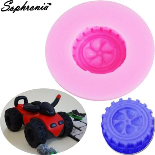 10PCS/SET Car Tire Silicone Mold Fondant Cake Mold Jelly Chocolate Candy Biscuit Moulds DIY Wedding Decoration Baking Tool m653