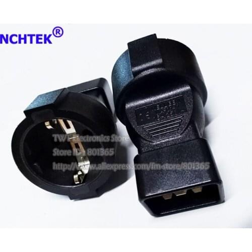 NCHTEK Power Plug Adapter, IEC 320 C20 Male to European 3Pin Female Power Adapter For PDU UPS/Free Shipping/6PCS