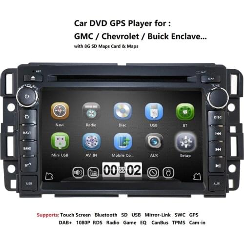 IPS Car DVD Stereo Radio Player for GMC Yukon XL Chevrolet Silverado Sierra Impala 1500 HD Video Multimedia GPS Navigation TPMS