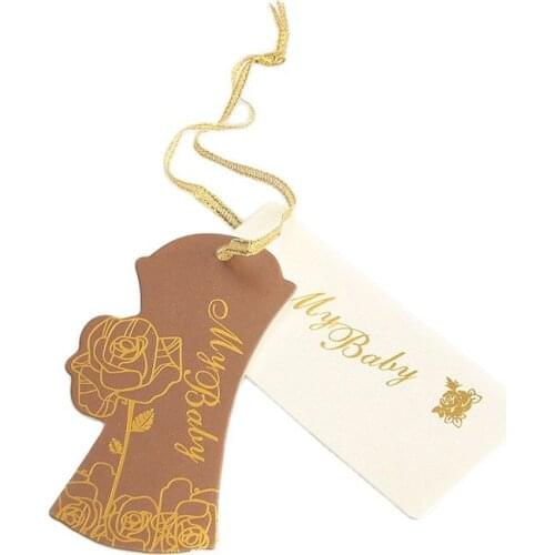 Wholesale custom recycled paper swing tags garment hang tag for clothing VK305