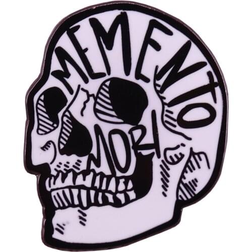 Memento mori skull badge death pin horror gothic art brooch Christian jewelry