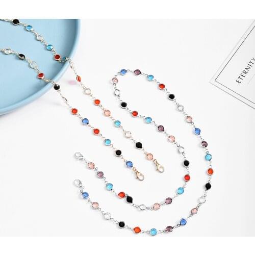 Luxury Elegant Colorful Glass Beads Handmade Glasses Chain Anti-lost Chain Men Women Mask Eyeglasses Jewelry Accessories