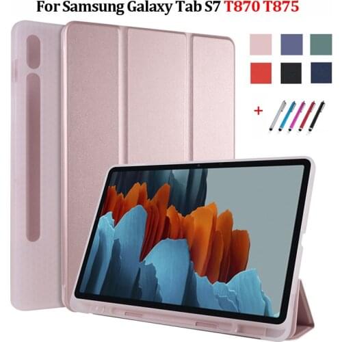 Case with Pencil Holder Cover For Galaxy Tab S7 Case Leather Soft Back Tablet Case For Samsung Galaxy Tab S7 T870 T875 11 Inch