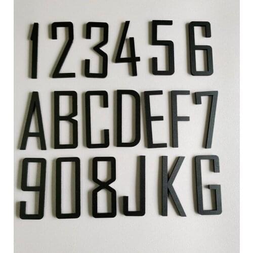 Black retro Nordic digital house number decoration 3D house number letter creative wall sticker door sticker custom