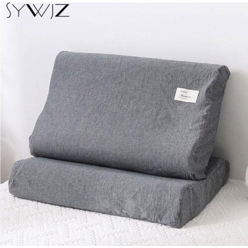 Black White Plaid Latex Pillowcase Pure Cotton Comfortable Sleeping Memory Foam Pillowcases Bedroom Adult Kids Pillows Case