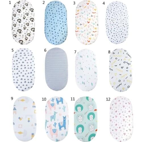 Baby Moses Basket Bed Crib Care Pad Covers Print Fitted Sheet Soft Stretchy Craddle Sheets for Mattress Mat Cover