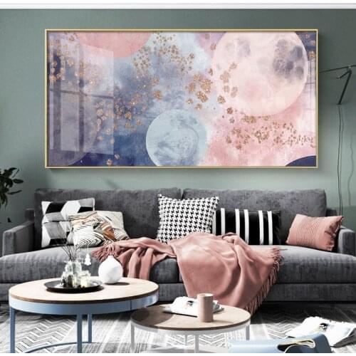 EECAMAIL Full Diamond Painting Nordic Pink Planet Living Room Diamond Embroidered Diamond Cross Stitch Home Decoration No Frame